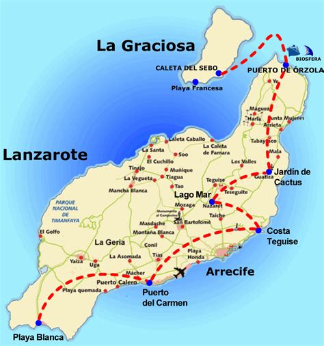 Lanzarote Attractions Map PDF - FREE Printable Tourist Map Lanzarote ...