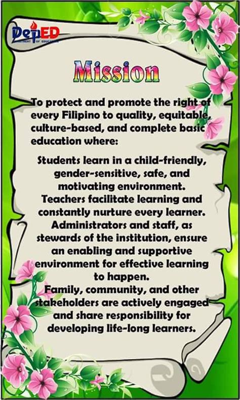 Teacher Fun Files: DepED Vision, Mission, Core Values Free Layout