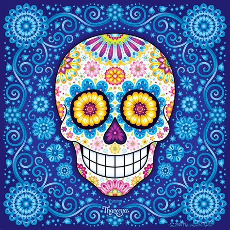 "Rhapsody in Blue" Sugar Skull art from Thaneeya McArdle's 2020 It's ...