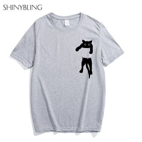 Shinybling Summer Funny Pocket Shirt Design T Shirt Women Unisex Animal ...