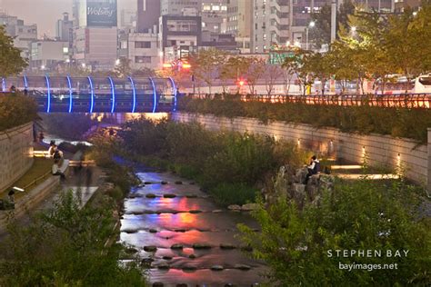 Photo: Cheonggyecheon at night. Seoul, Korea.