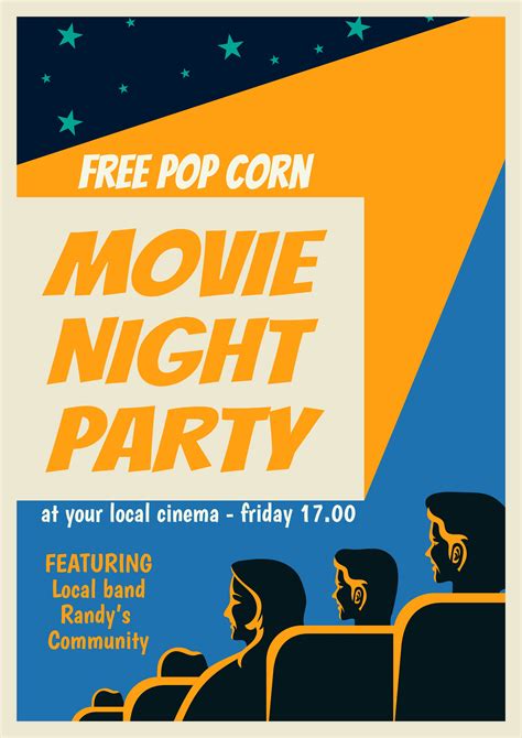 Movie Night Poster 246238 Vector Art at Vecteezy