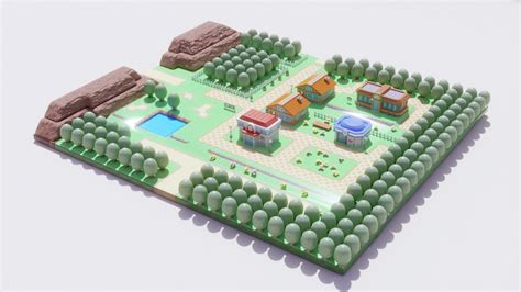 ArtStation - Viridian City from Pokemon