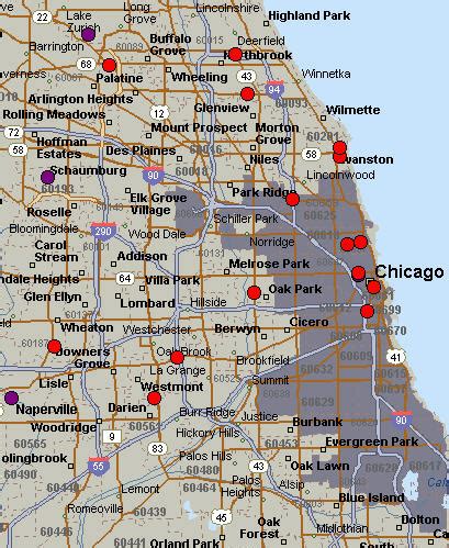 Map Of Western Suburbs Of Chicago - Chicago Zip Code Map