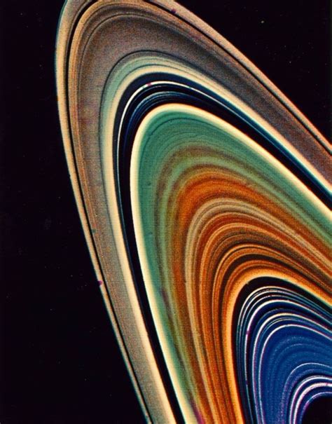 Enhanced color view of Saturns ring system was assembled from clear ...