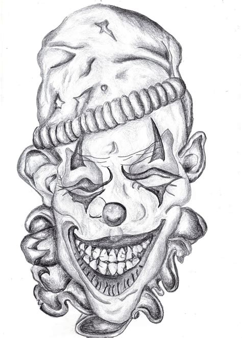 Scary Clown Sketch at PaintingValley.com | Explore collection of Scary ...