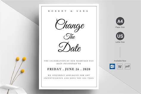 Change Date Announcement Template | Templates & Themes ~ Creative Market