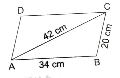 Two adjacent sides of a parallelogram are 10 cm and 12 cm. If its one ...