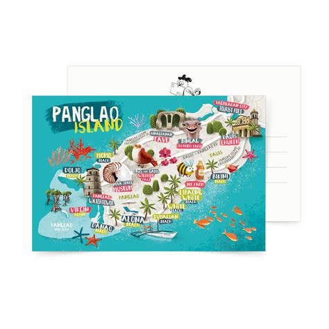 Panglao Island Map Postcard – Pinspired Philippines