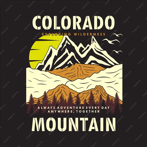 Premium Vector | Colorado mountain landscape holiday graphic vector ...