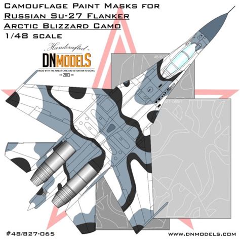 Su-27 Arctic Blizzard Camo Paint Masks 1/48 for Flanker in 48th scale