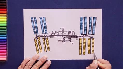 How to draw International Space Station (ISS) - YouTube