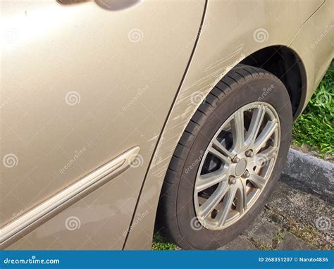 Car with damage stock image. Image of side, road, dent - 268351207