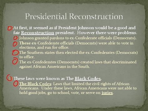 Reconstruction 1865 1877 Reconstruction Begins Reconstruction The time