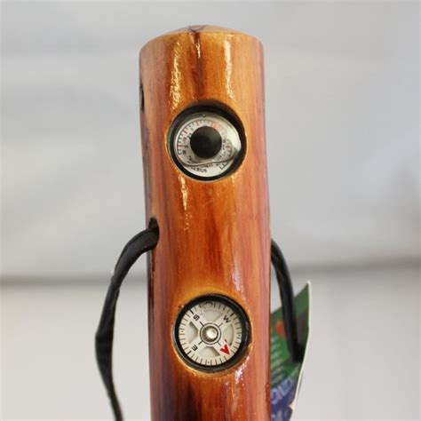 SE Wooden Walking/Hiking Stick with Built-in Compass and Thermometer ...