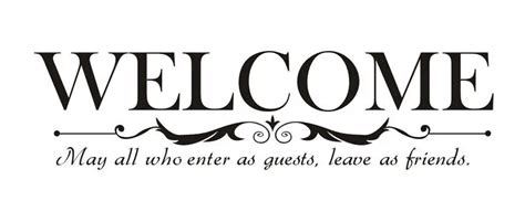 Welcome Enter As Guests Wall Stickers Vinyl Quote Wall Sticker Decor ...