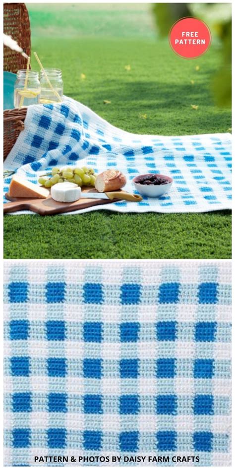 10 Best Crochet Picnic Blanket Patterns For Family Outing - The Yarn Crew