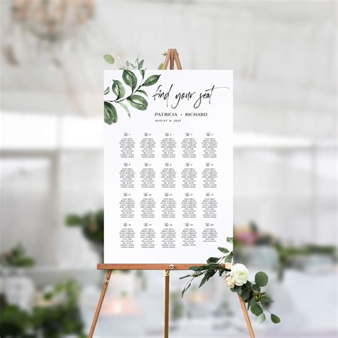 Wedding Guest Seating Chart Template with Hand-Painted | Etsy