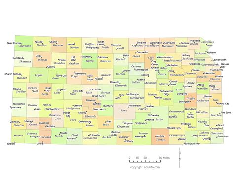 County Map For Kansas