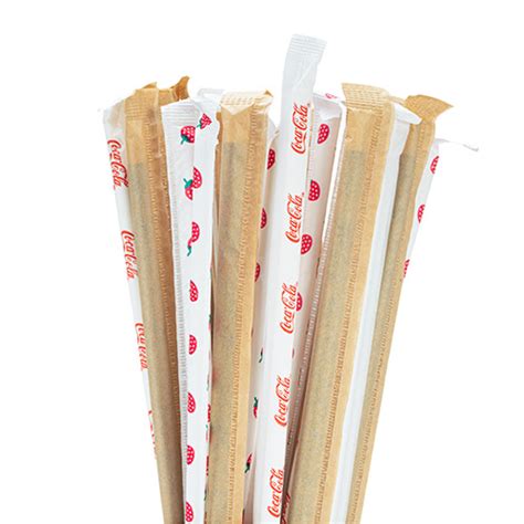 Individually Paper Wrapped Biodegradable Paper Drinking Straws with ...