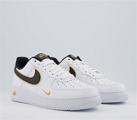 Nike Air Force 1 Lv8 Trainers White Black Metallic Gold White - His ...