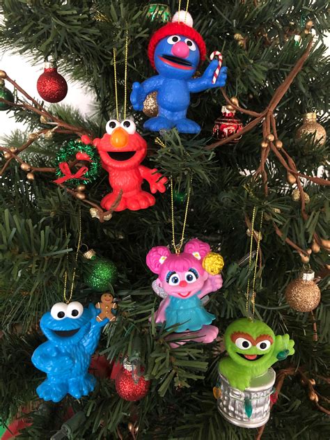 SESAME STREET MUPPETS Christmas Ornaments Set of 5 Licensed - Etsy