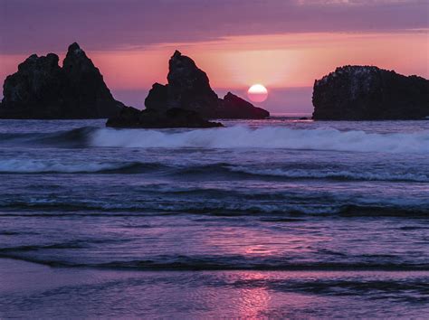 Bandon Beach Sunset Photograph by Jean Noren - Pixels