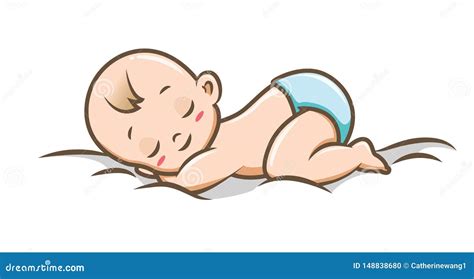 Baby Sleeping Peacefully Vector Illustration Stock Vector ...