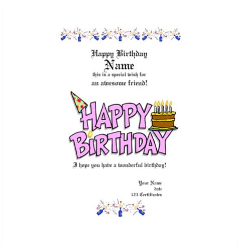 Microsoft word birthday gift certificate template free - dastvertical