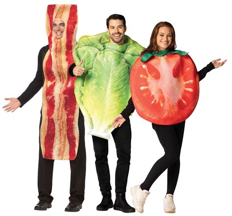 BLT, Bacon, Lettuce, & Tomato Halloween Group Costume, Adult One Size