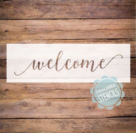 Farmhouse Welcome Stencil Welcome Stencil Mylar Reusable - Etsy