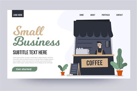 Free Vector | Small business landing page template