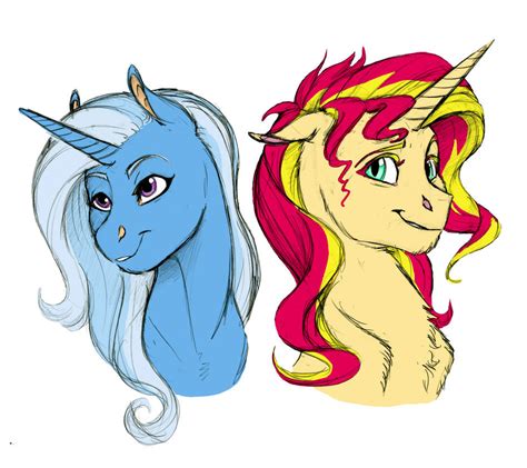 Doodle- Sunset Shimmer and Trixie by Earthsong9405 on DeviantArt