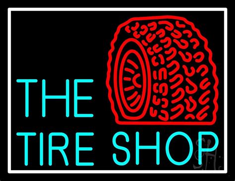 The Tire Shop Red Logo LED Neon Sign - Tire Neon Signs - Everything Neon