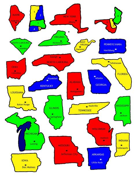 U.S. States Map - Printable Jigsaw Puzzle - Grades 3-7 | Made By Teachers