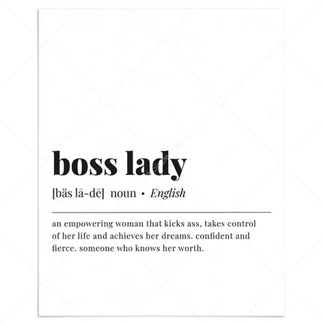 Boss Lady Definition Print | Boss Lady Wall Art | Instant Download ...