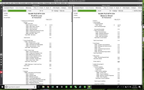 Quickbooks Chart Of Accounts Template