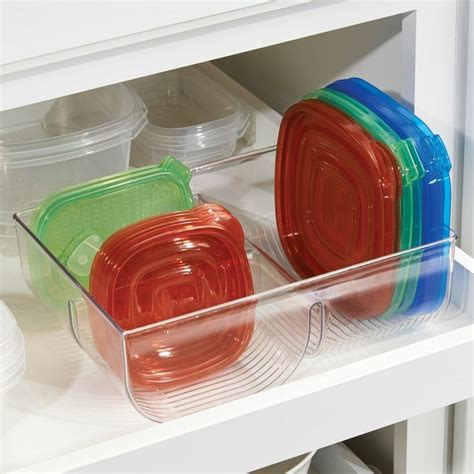 Plastic Kitchen Food Container Lid Organizer - 11" x 7.75" x 3.75" in ...