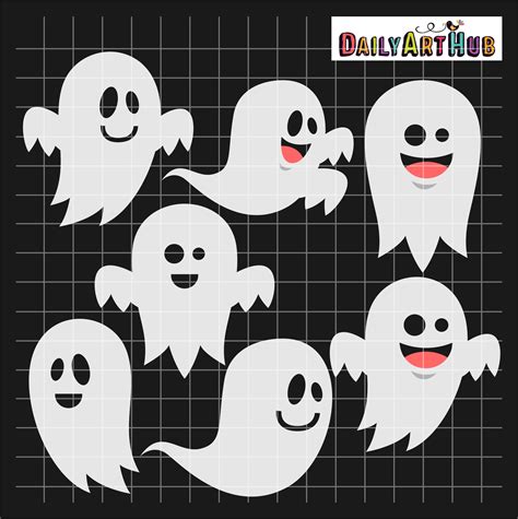 Halloween Funny Ghosts Clip Art Set – Daily Art Hub – Free Clip Art ...