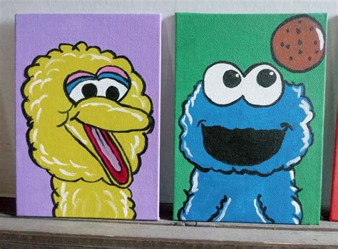 Sesame Street | Acrylic painting canvas, Canvas painting, Acrylic painting