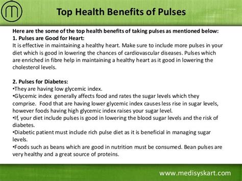 Health and Nutritional Benefits of Pulses