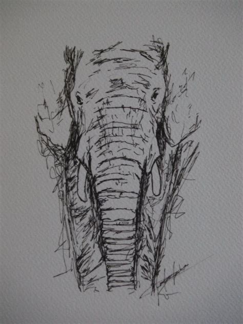 elephant, Elephant art, wall art, gift, elephant pen drawing print ...