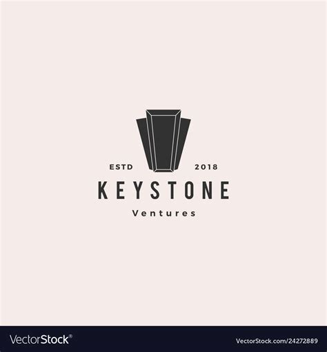 Keystone key stone logo hipster retro vintage Vector Image