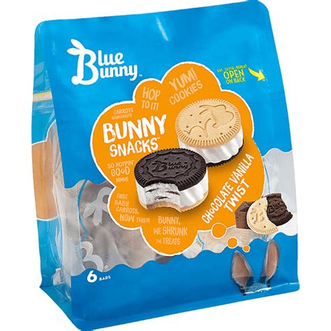 Blue Bunny Bunny Snacks Ice Cream Sandwiches, Reduced Fat, Chocolate ...