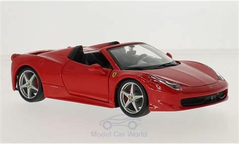 Diecast model cars Ferrari 458 1/24 Bburago Spider red - Alldiecast.us