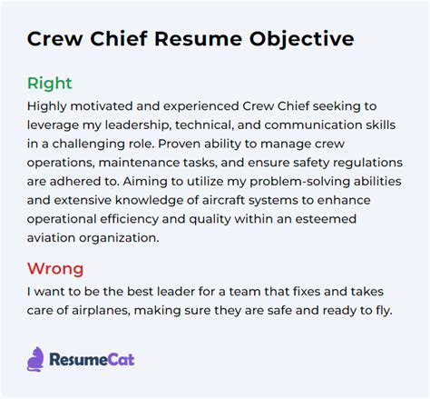 Top 16 Crew Chief Resume Objective Examples | ResumeCat