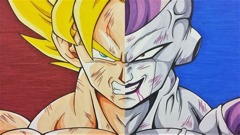 Drawing Goku SSj vs Frieza full Power, Dragonball Z, TolgArt