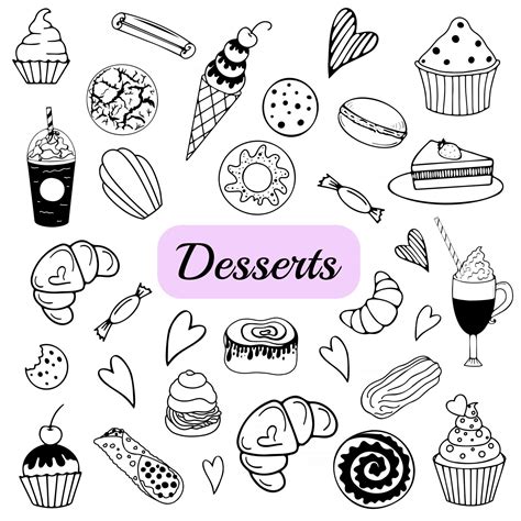 desserts doodle vector illustration 3007211 Vector Art at Vecteezy