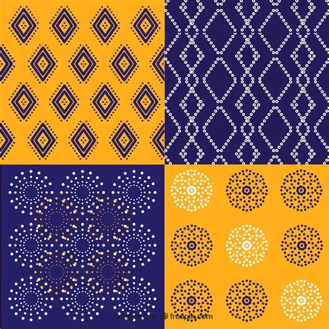 Pack of batik geometric patterns | Free Vector