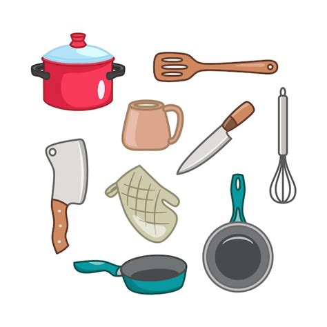 Premium Vector | Set of kitchen utensils flat illustration